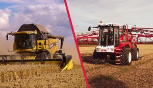 APH combine harvester and agricultural sprayer